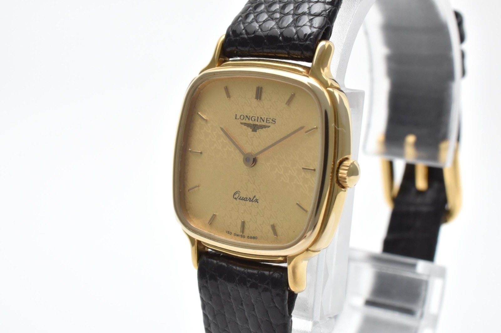 Vintage [N MINT] Longines 153 6880 Square Gold Dial 22mm Ladies Watch JAPAN