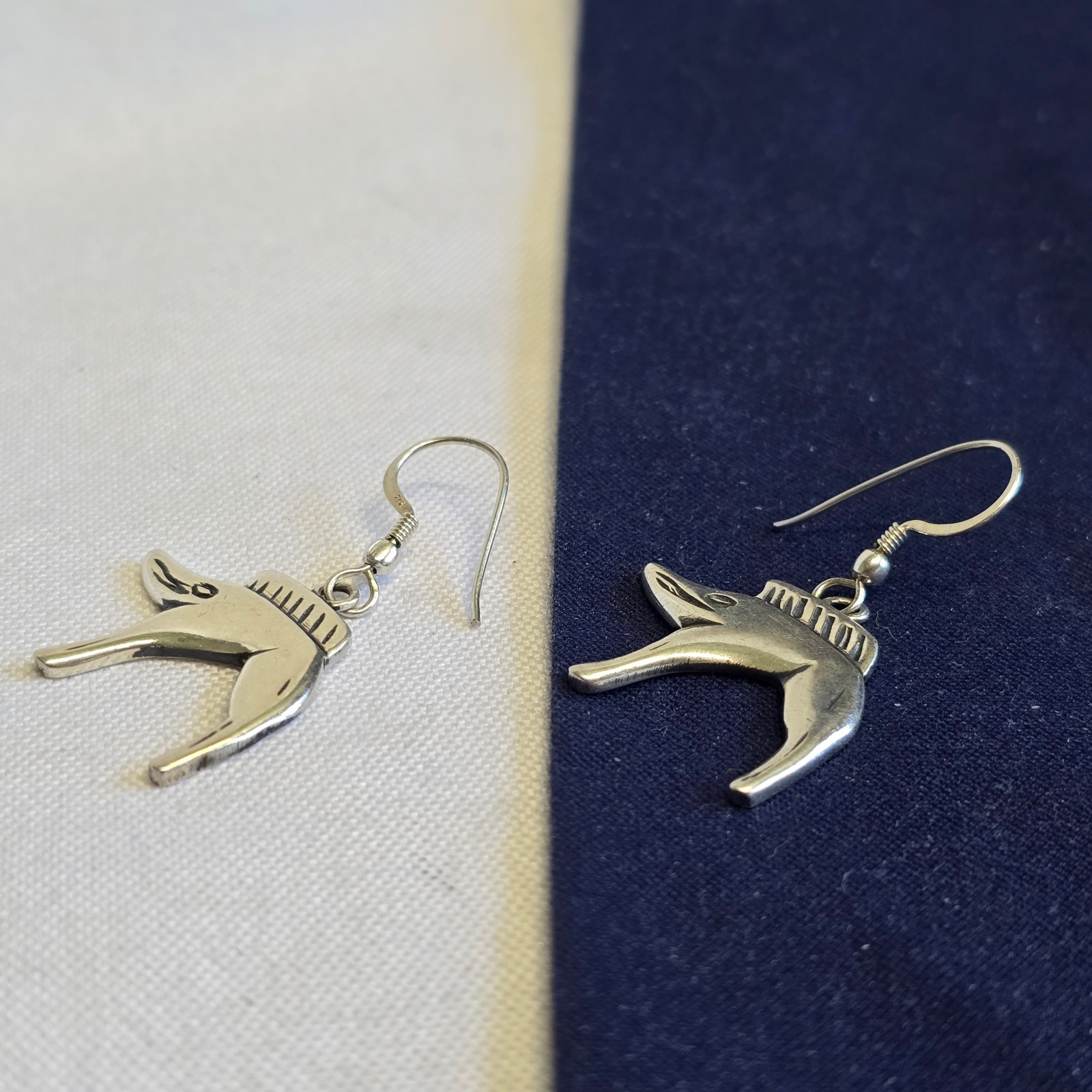 Sterling Silver Earrings 7.36g Fine Jewelry Celtic Boar Hook Back Dangles