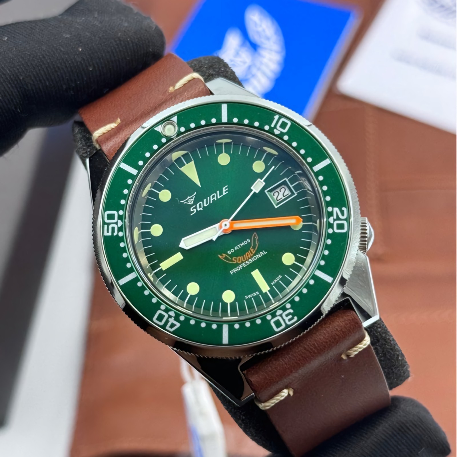 SQUALE 1521 Full Luminous Militaire Mesh 1521FUMIWT.ME20 500M SWISS Diver Watch