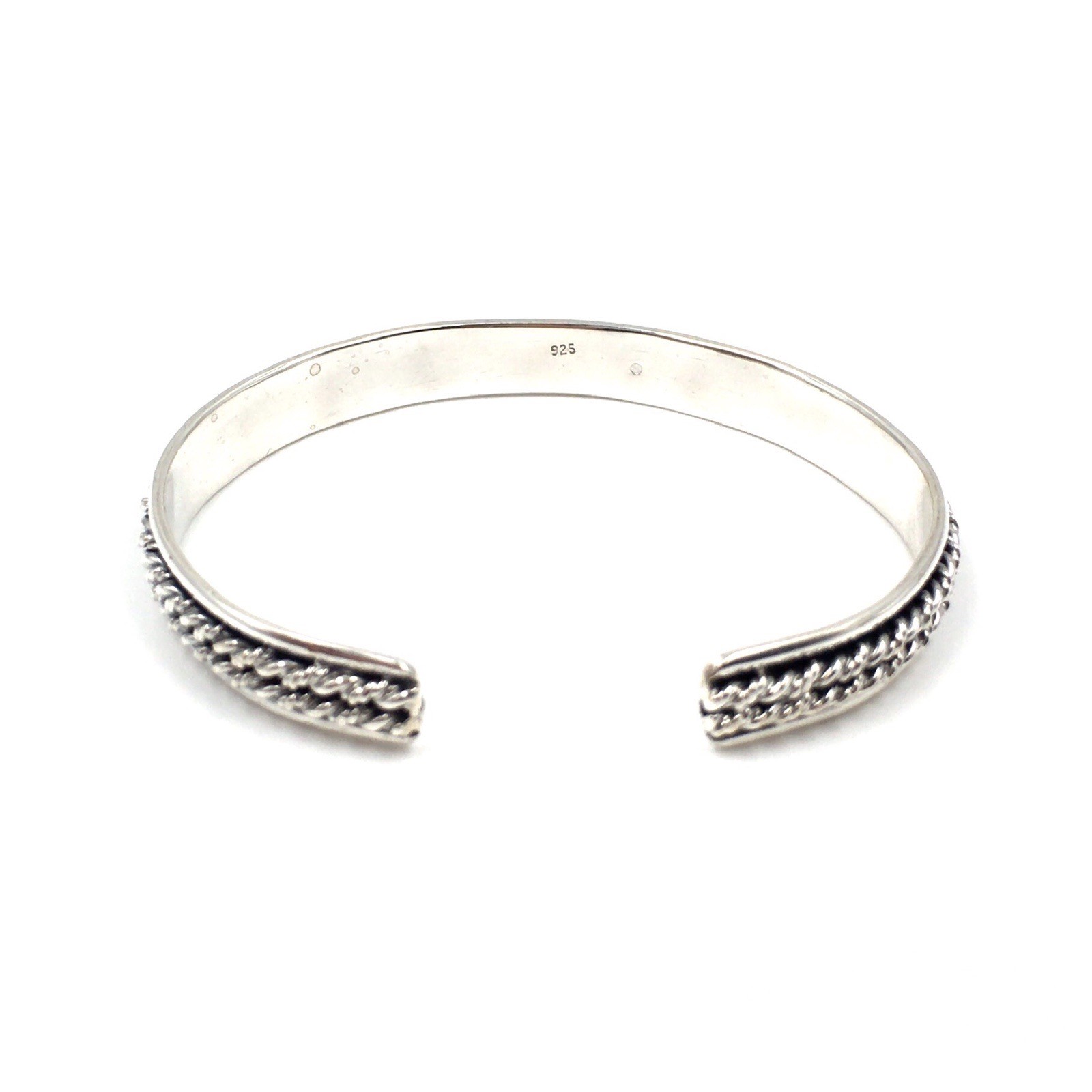 Modern Bangle Solid 925 Sterling Silver Bracelet Unisex Bangle 8mm Jewellery