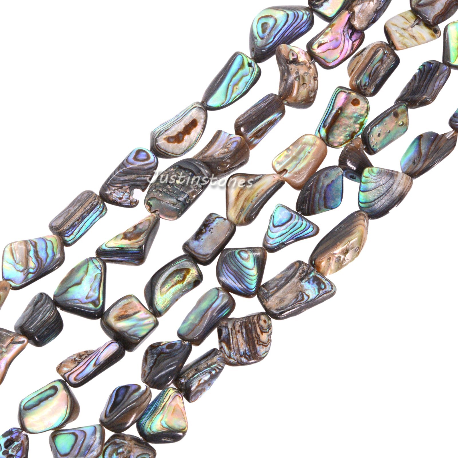 10mm to 16mm Abalone Shell Irregular Freeform Loose Beads 15.5″ Jewelry Making