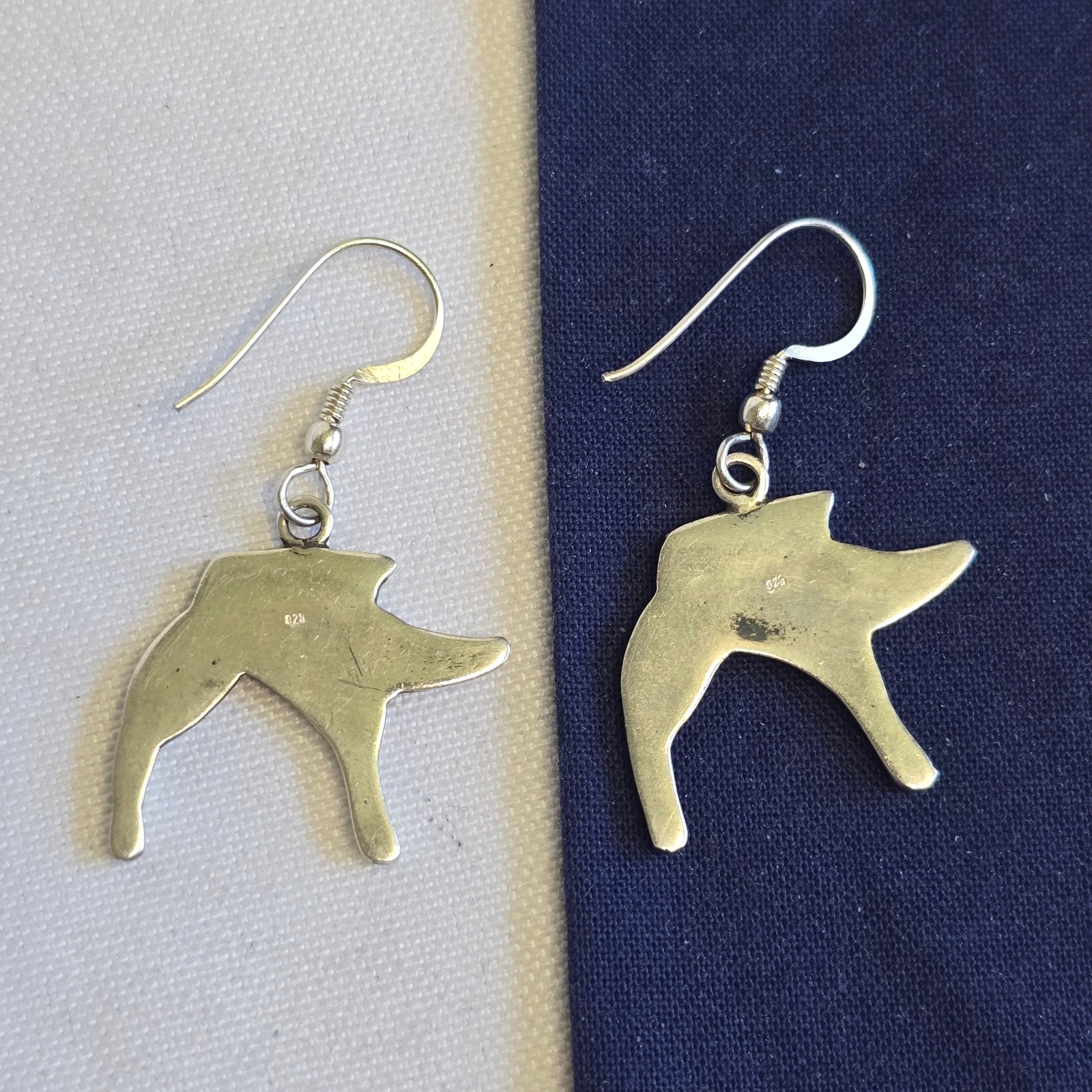Sterling Silver Earrings 7.36g Fine Jewelry Celtic Boar Hook Back Dangles