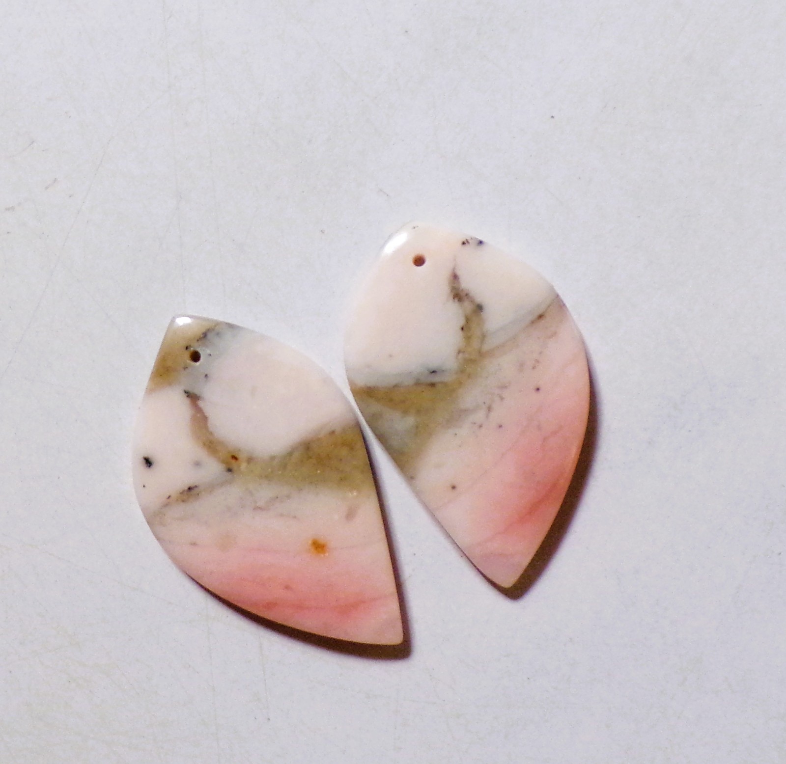 47.20 Cts Natural Pink Opal Drilled Cabochon Match Pair Gemstone 38X22.5MM 40