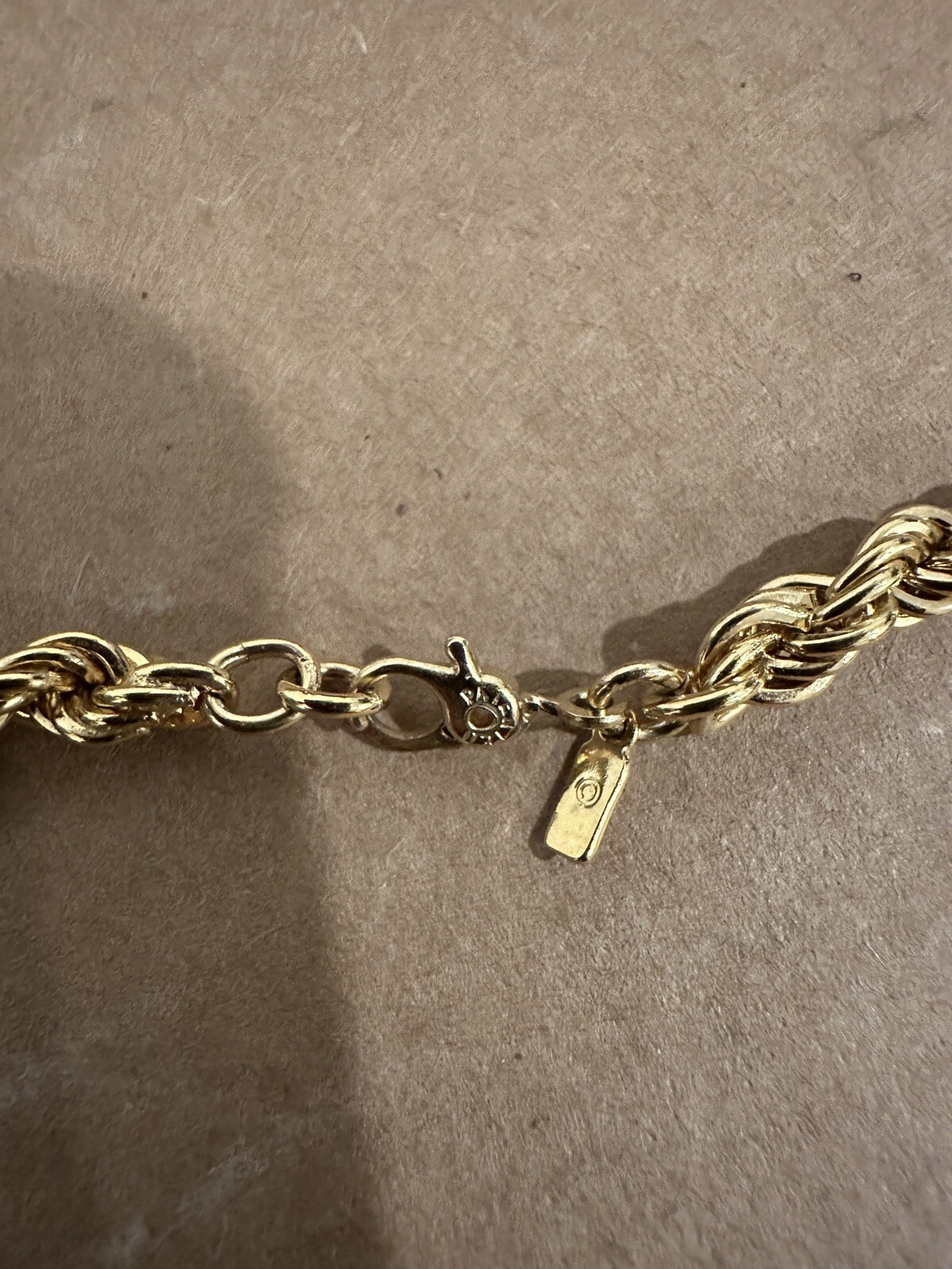 Monet Gold Plated Rope Twist Chain Necklace 24” A12