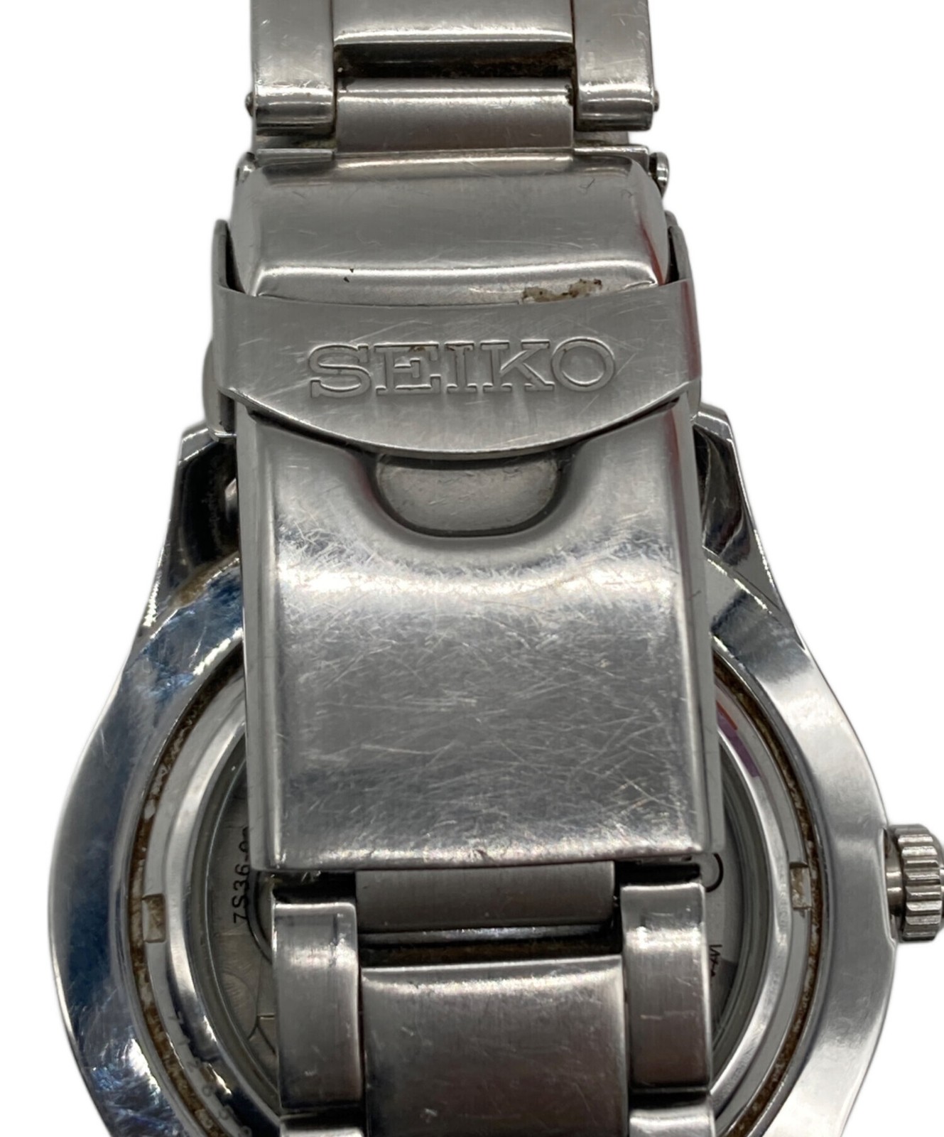 Seiko 7S36 03J0 Men’s Automatic 23J Day Date 100M Black Dial Steel Bracelet Auth