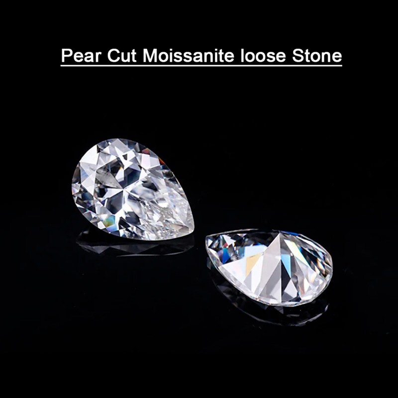 0.1-10ct Pear Cut Loose Moissanite Stone D Color VVS1 Excellent Cut Pass Tester