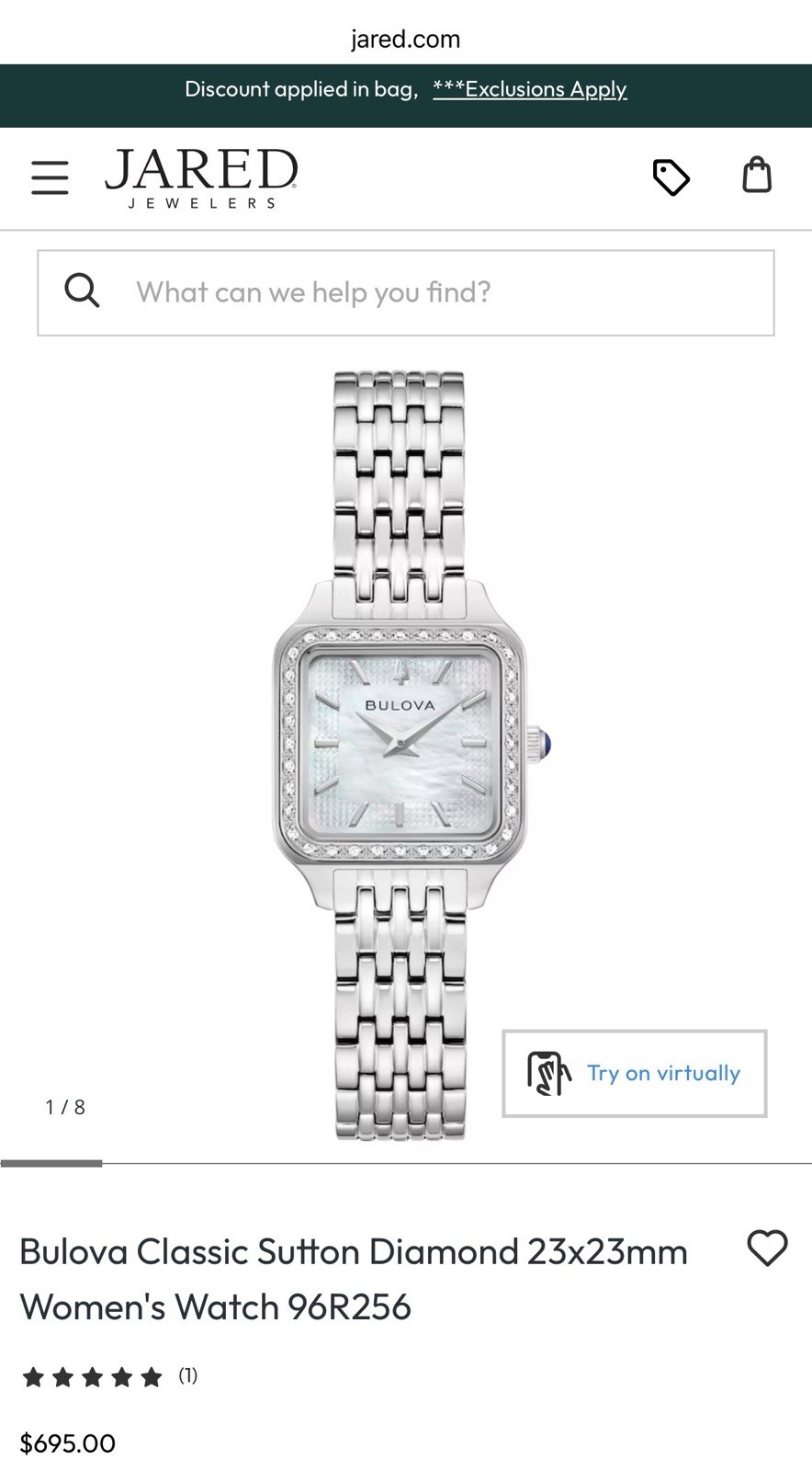 Bulova Women’s Classic Sutton Watch Silver , Diamond