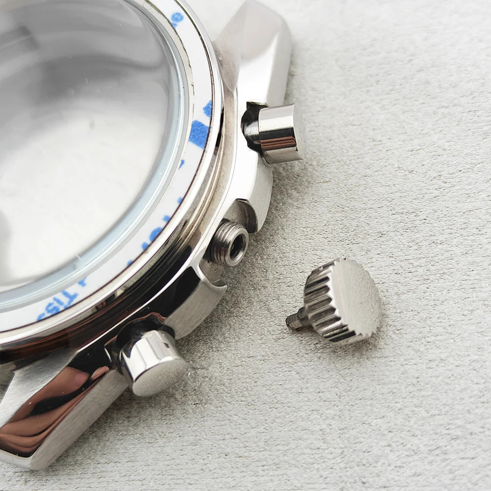 39.7mm VK63 Watch Case Metal Waterproof Moon Back Fit for 20mm Strap