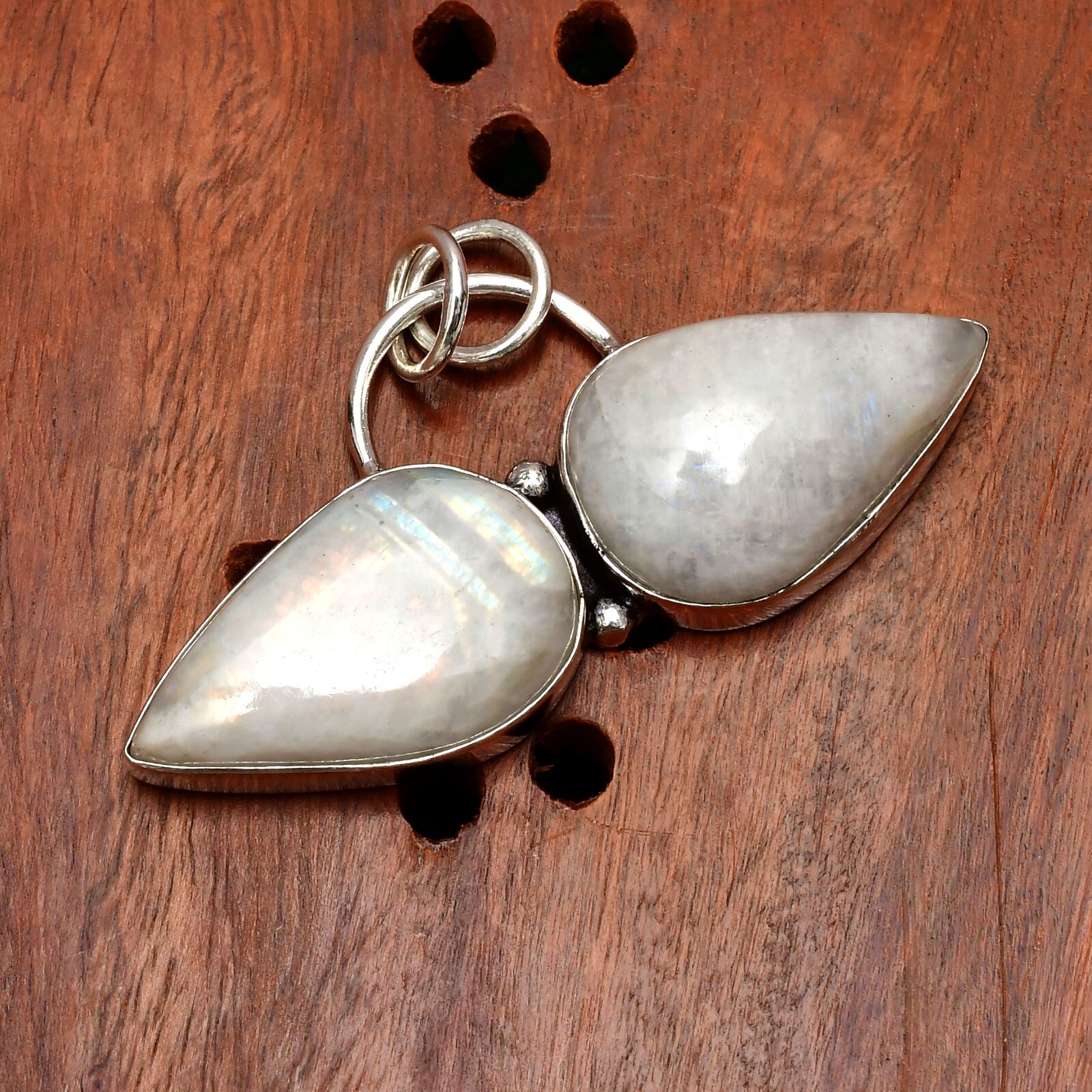 Rainbow Moonstone Gemstone 925 Sterling Silver Handmade Jewelry Pendant 1.56″