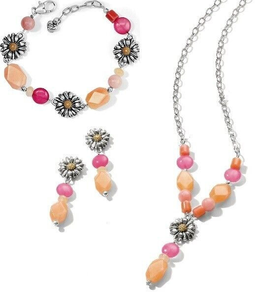 NWTag Brighton PARADISE GARDEN Y Necklace Bracelet Earrings Set MSRP $248 Pouch