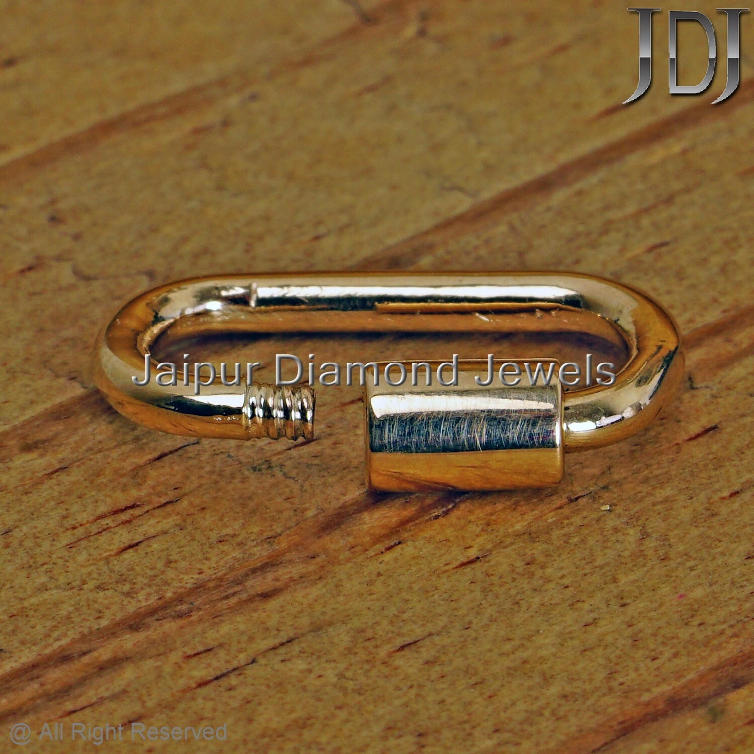 Solid 14k Yellow Gold Carabiner Clasp Finding Handmade Jewelry Gift Finding