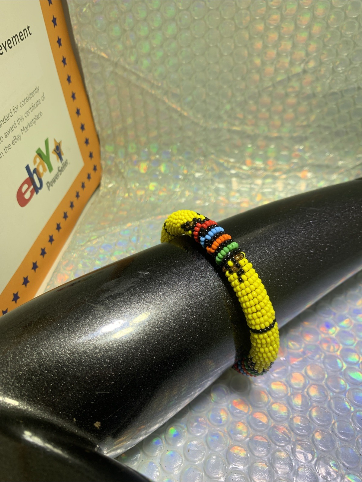 Handcrafted African Bead Bracelet Support Gift Financing Litter Cleanup In Kenya