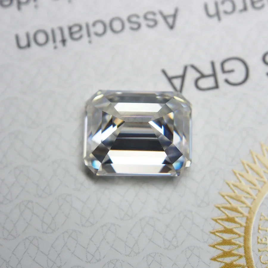 Moissanite Emerald Loose Stone D Color VVS1 GRA Certified 3mm-14mm 0.1CT-10CT