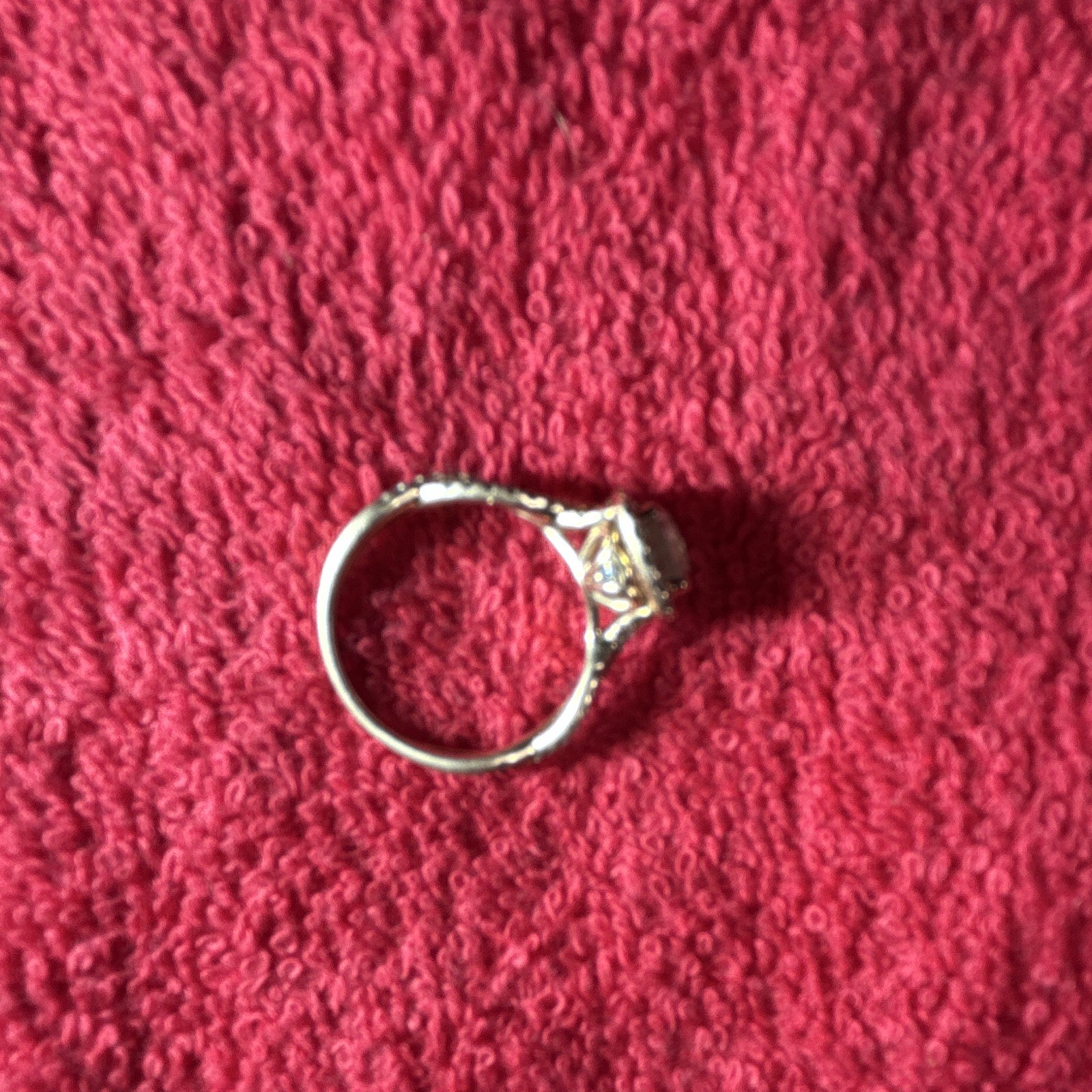 14k White Gold Cushion White/Colorless Diamond Cluster Cocktail Ring Size 7