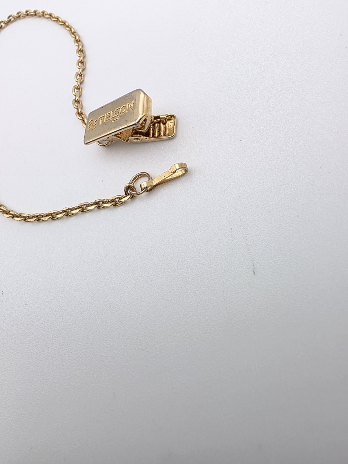 Vintage TELSON Signed Watch Chain Clip-On On Gold Filled 10″ FREE $HIPPING!!