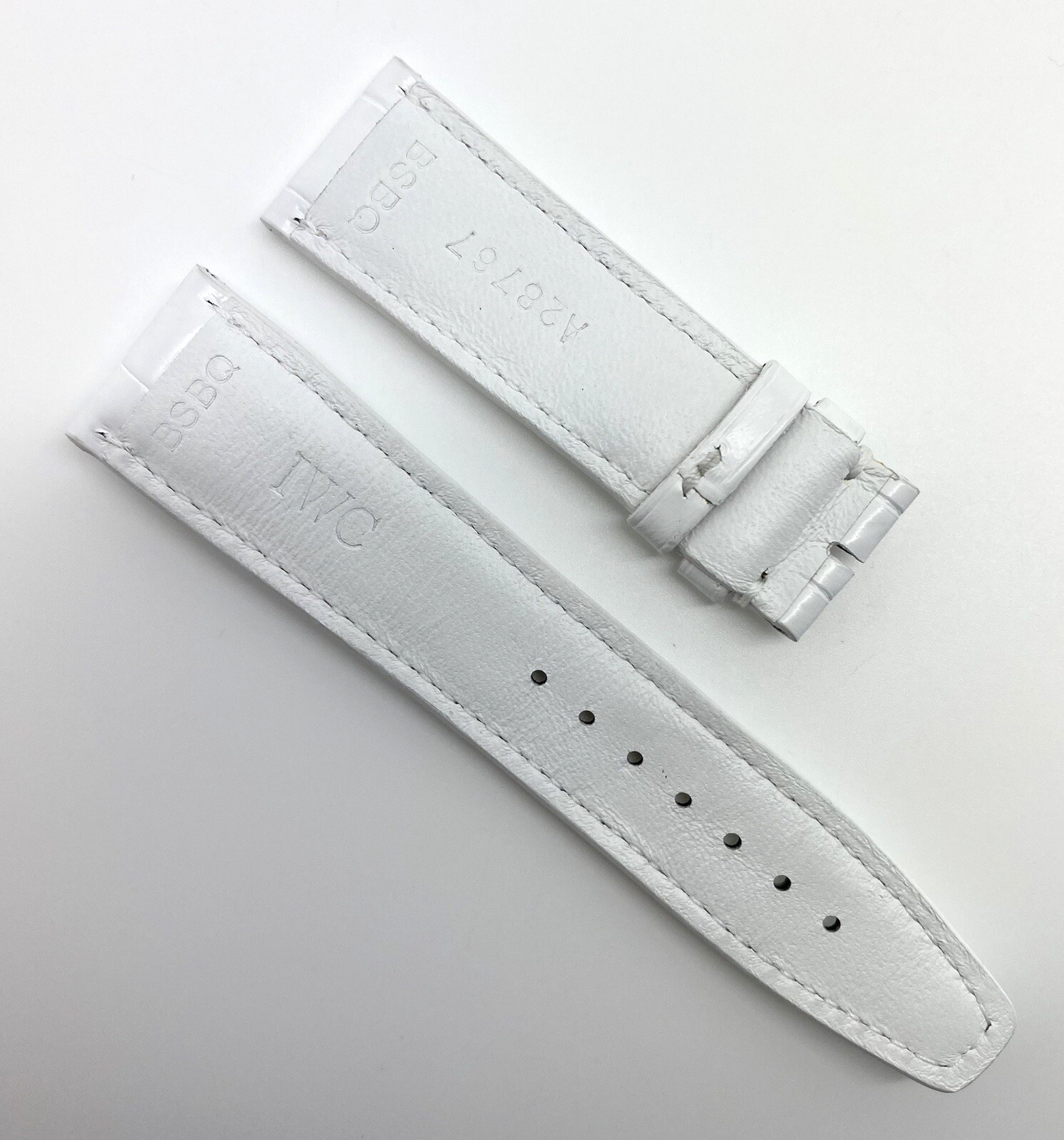 IWC 20mm x 18mm White Alligator Watch Strap Band Tang A28767 New Authentic OEM