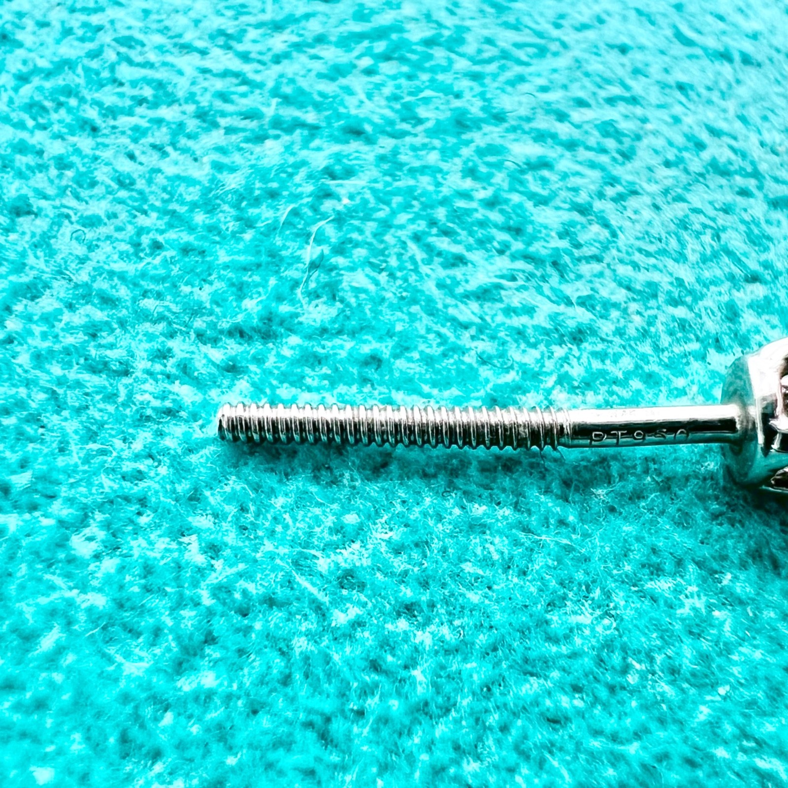 Authentic Tiffany & Co. PT950 Diamond solitare Stud Screw Earrings Near Mint