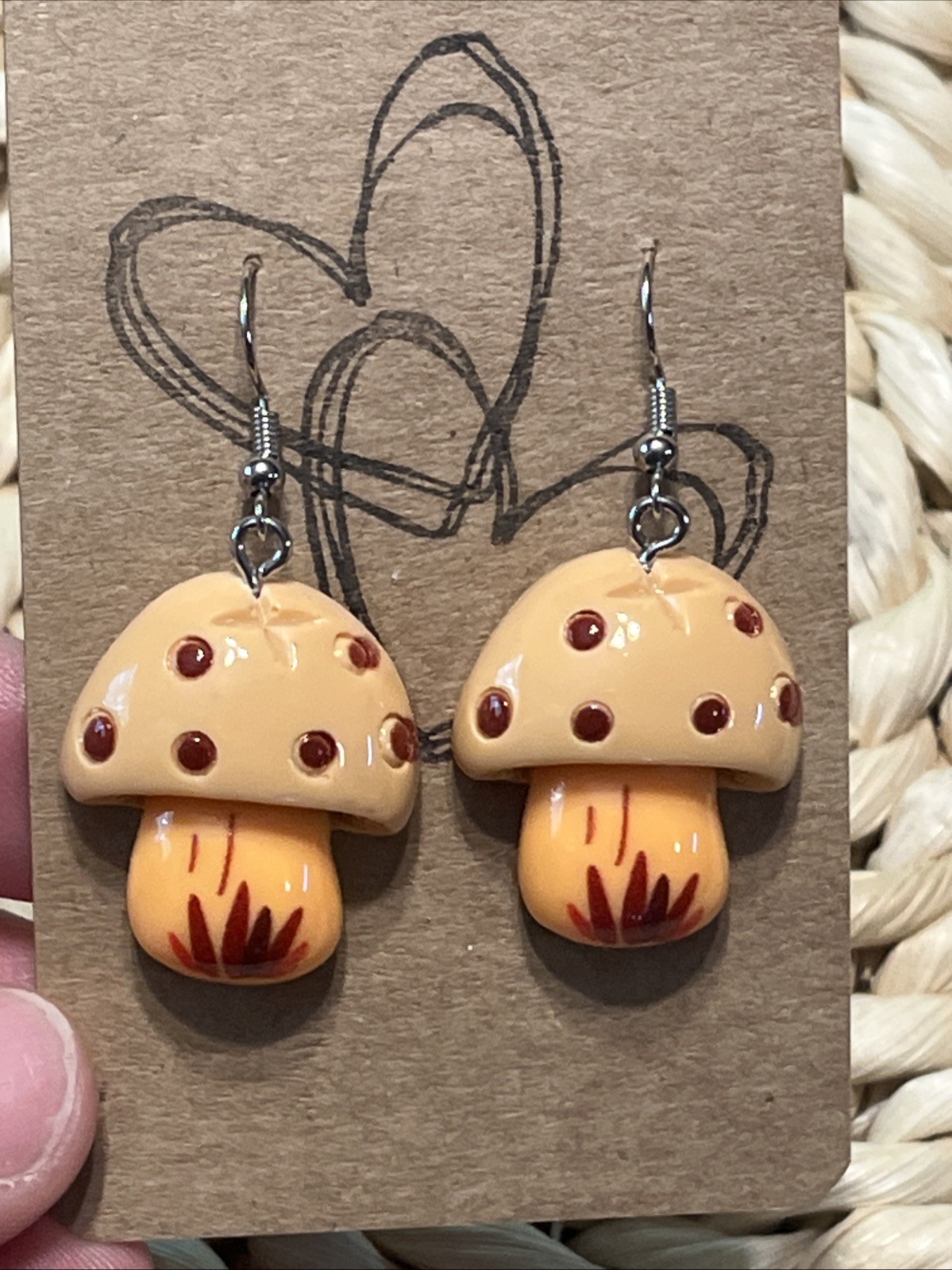 Mushroom Earrings NEW Retro Look