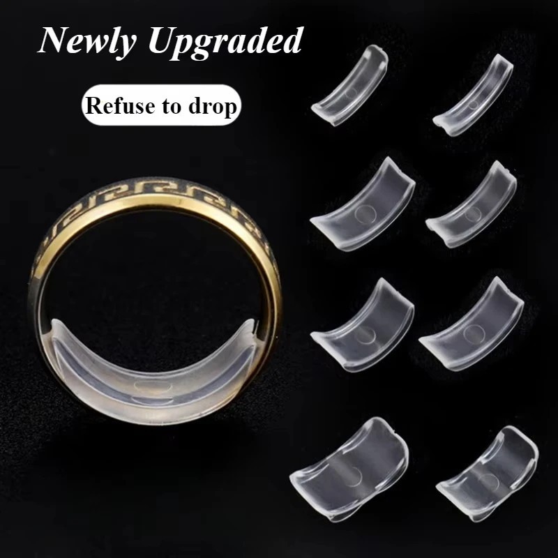 8 Sizes. Clear Silicone Ring Sizer Invisible Adjuster Anti-Loss for Loose Rings.