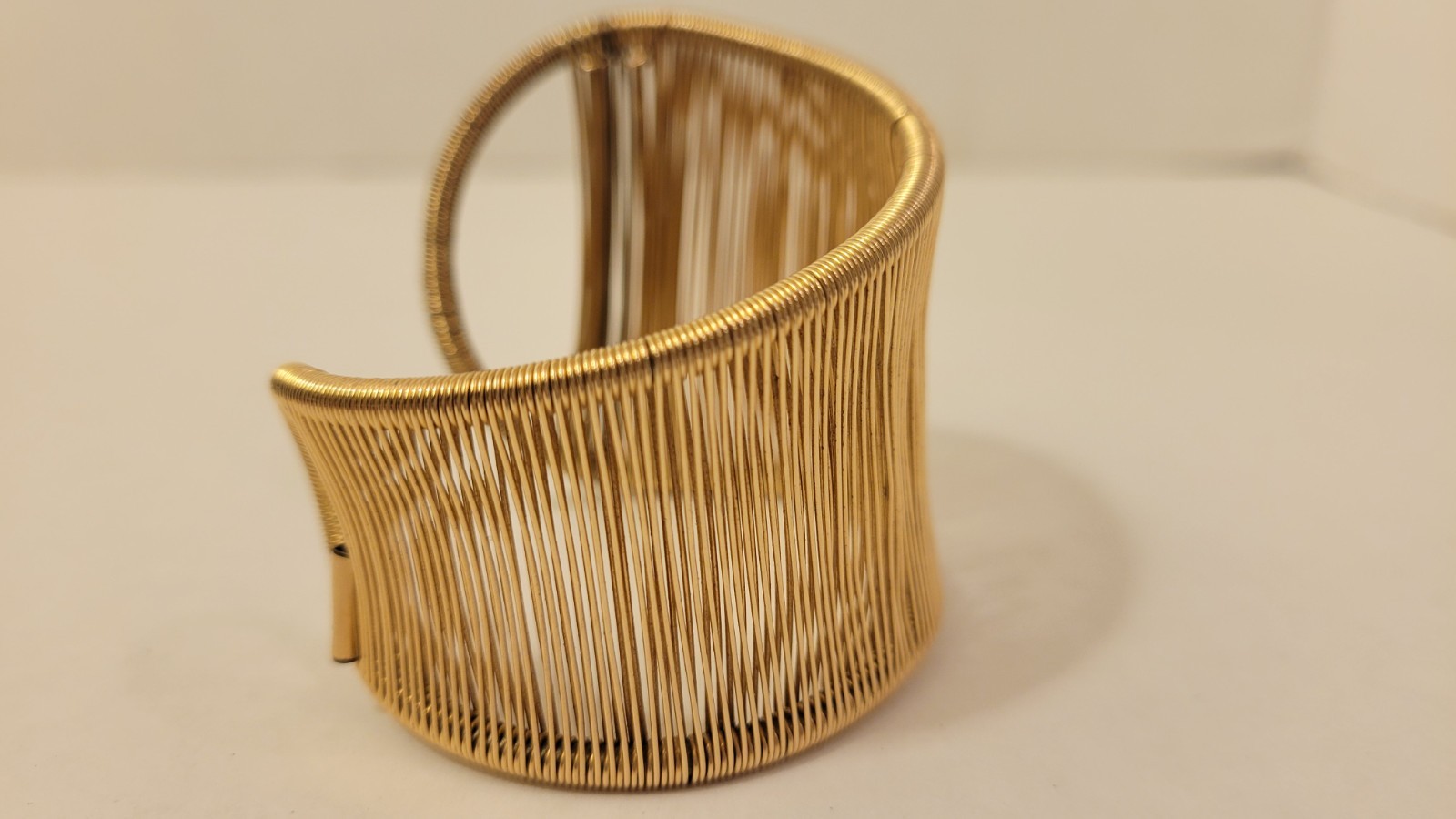 Tana Acton Cuff Bracelet 12k Gold Filled Wave Shape, Hand Crafted Adjustable