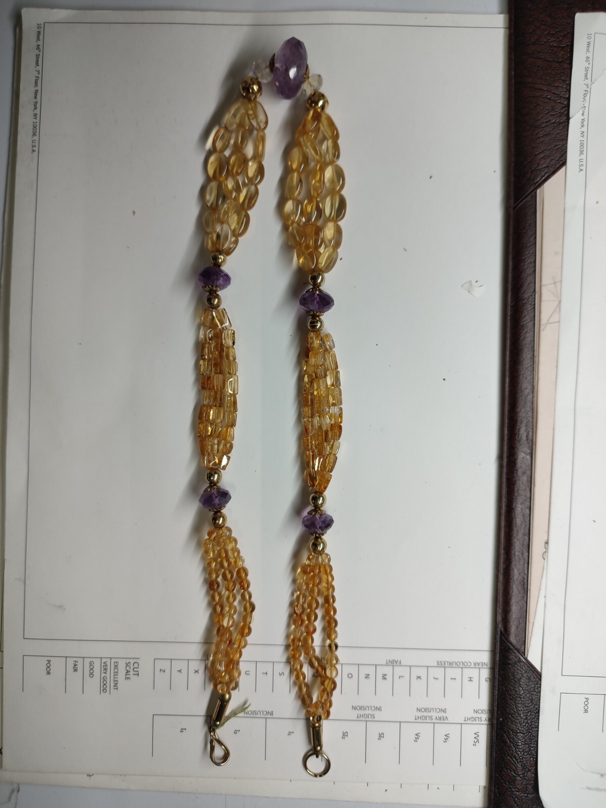 Citrine and Amethyst beaded necklace