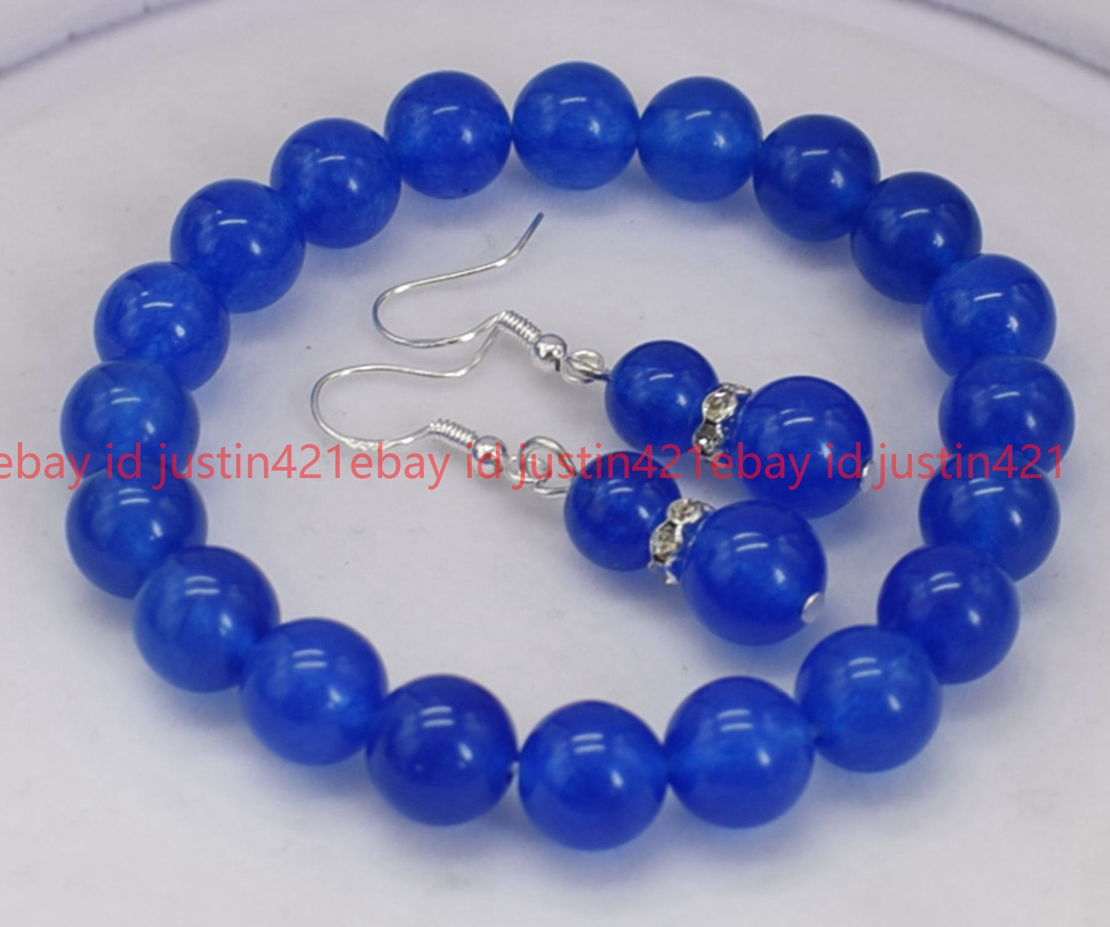8/10/12/14mm Natural Multicolor Gems Round Beads Stretch Bracelet Earrings 7.5″
