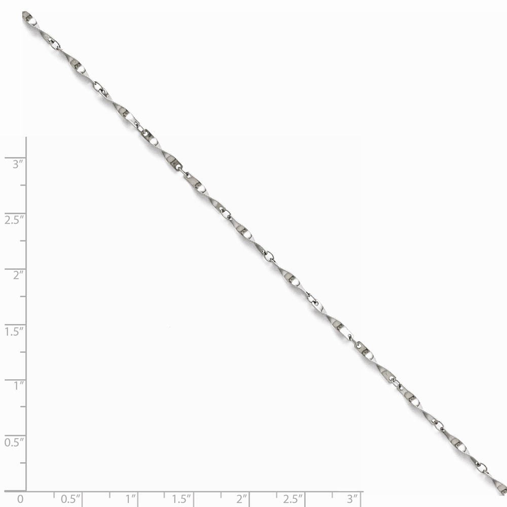2mm Polished Spiral Link Chain Bracelet in Stainless Steel