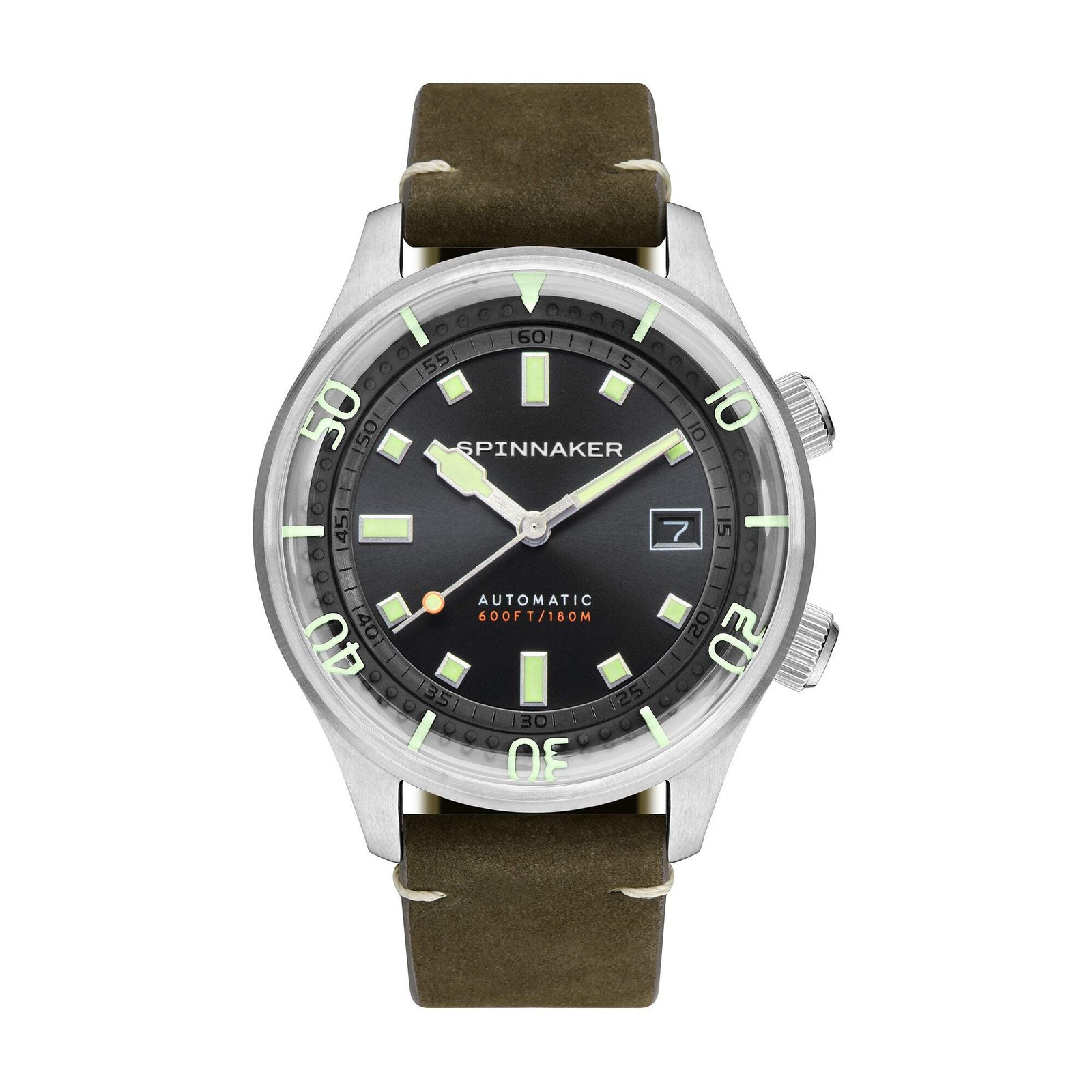 Spinnaker Bradner Black / Green / Leather | Black Dial 42mm Japanese Automatic W