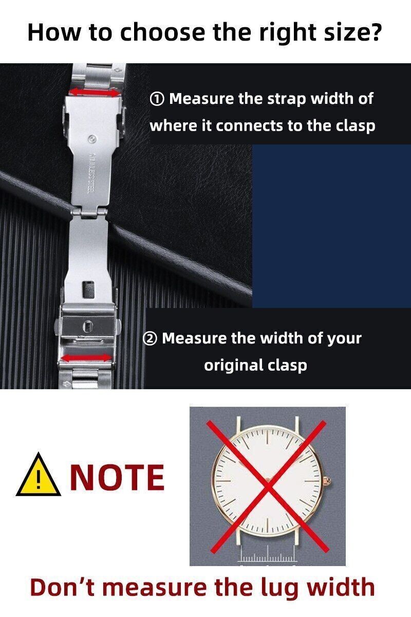 Replacement 16mm 18mm 20mm Watch Buckle Stainless Steel Seiko Watch Band Clasp
