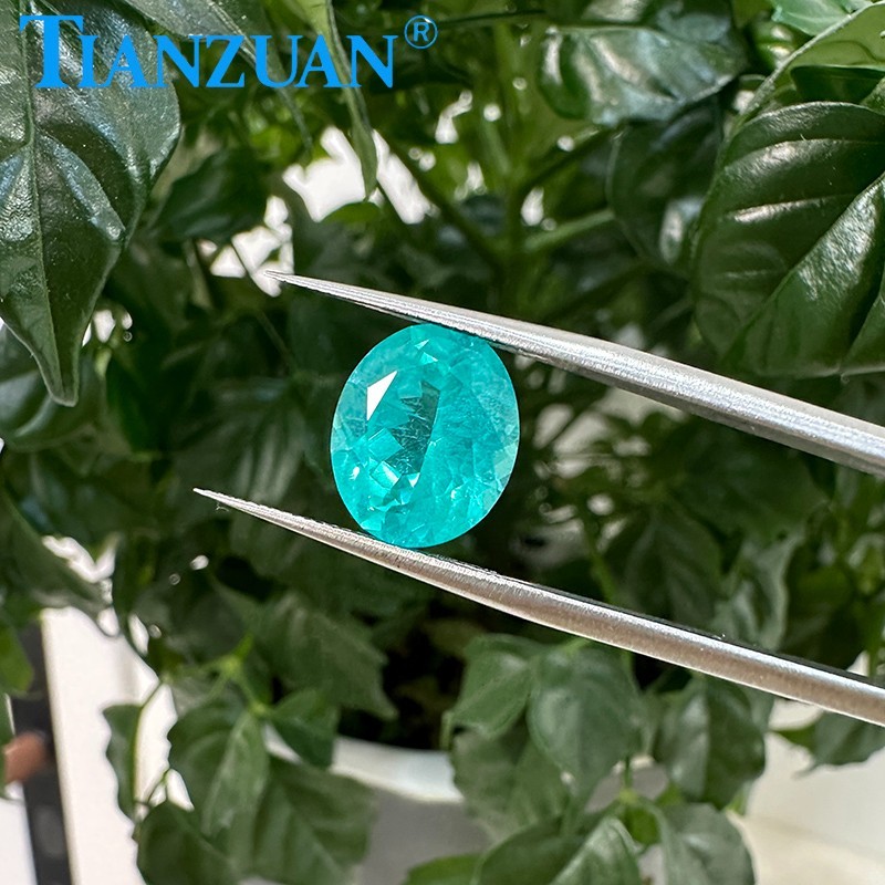 Synthetic YAG Oval Shape Neon Paraiba Color with inclusions loose Gemstones