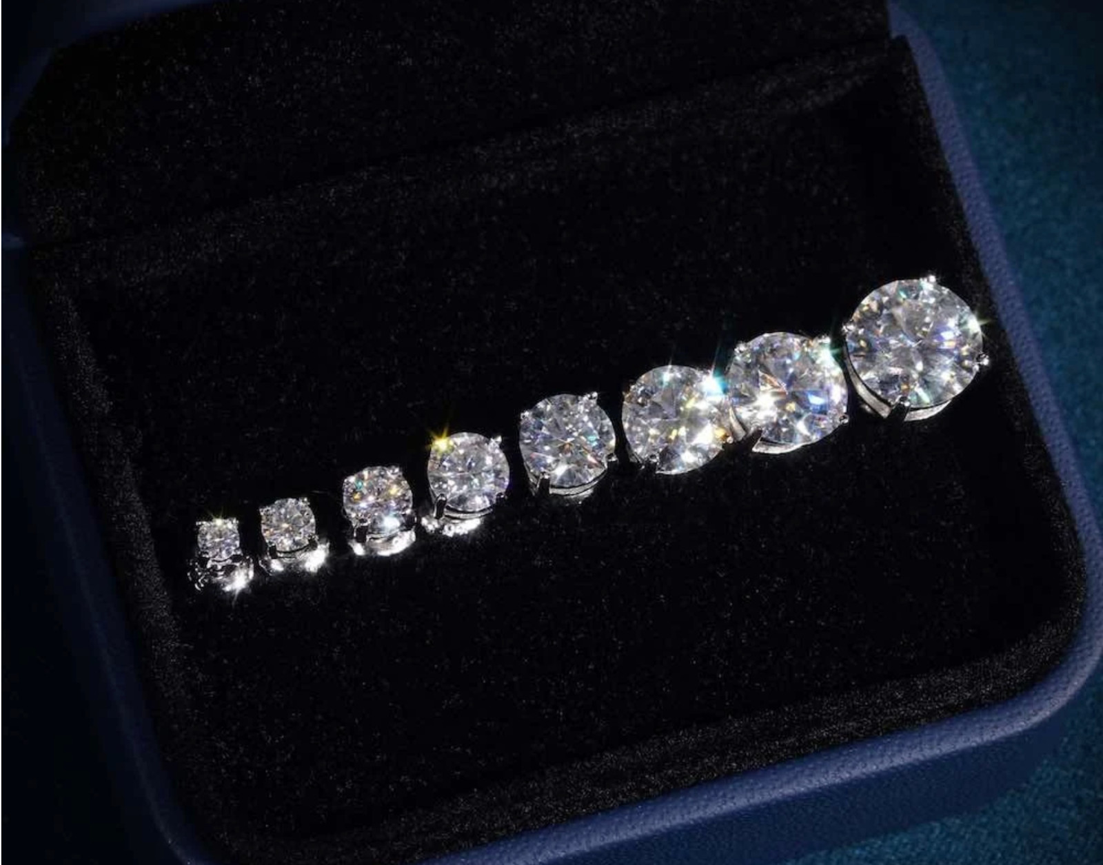 1-3CT 3/4/5/6/7/8/9/10mm Lab Created Diamond 925S Silver Screw Thread Earrings