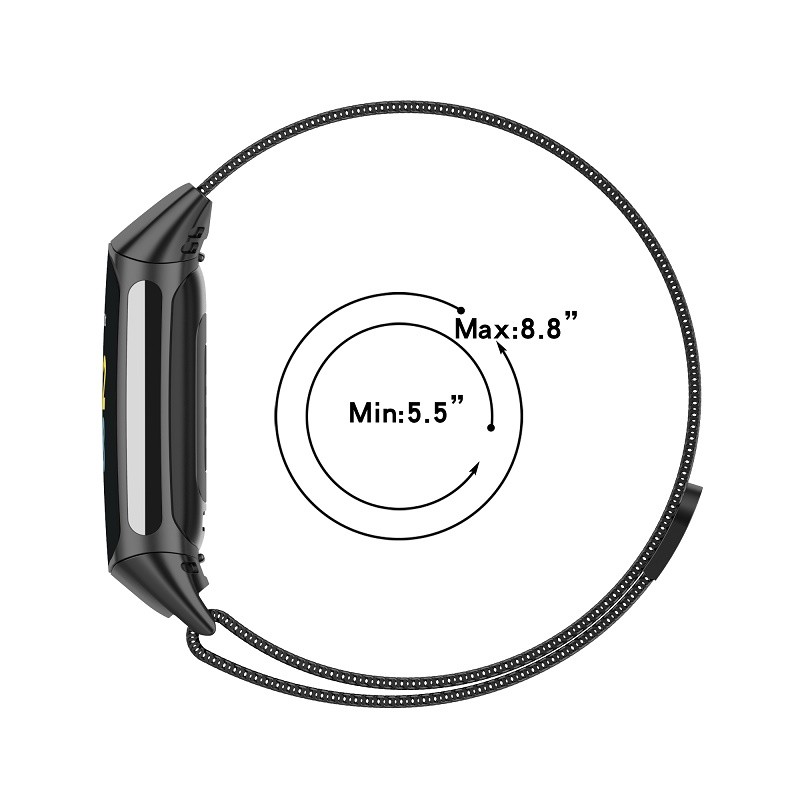 For Fitbit Charge 6 Replacement Strap Metal Milanese Magnetic Loop Steel Band