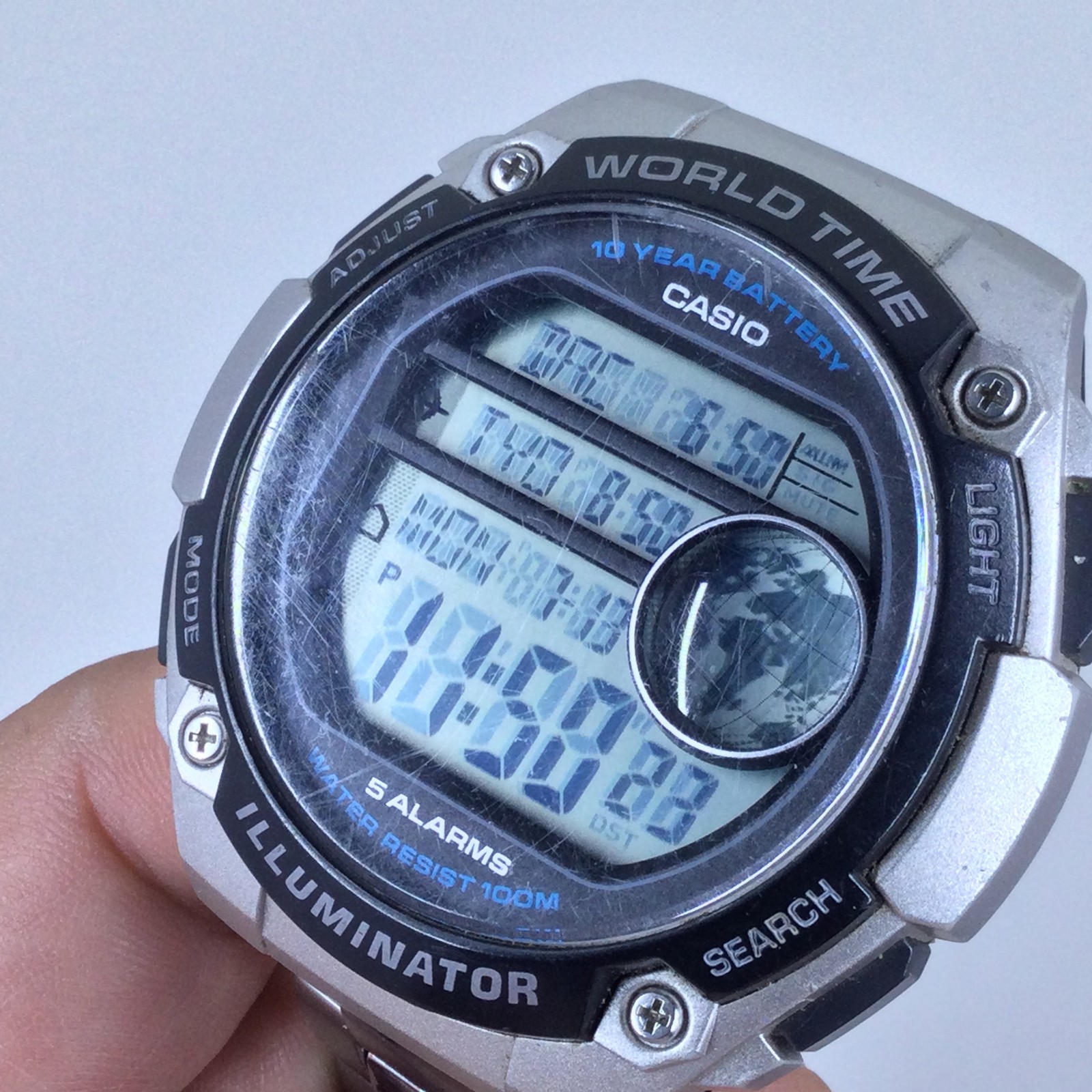 Casio Digital Men’s Watch 3447 AE-3000W- World Time Illuminator 5 Alarms