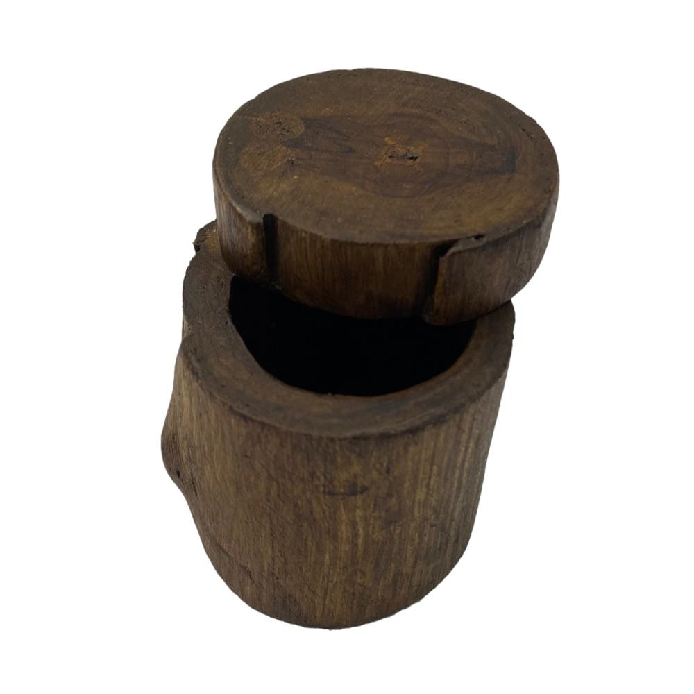 Handcrafted Circular Rustic Wooden Slide-Top Jewelry Keepsake Boxes
