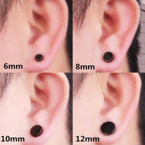 High Polished Surgical Steel Screw Flat Back Disc Stud Earrings for Women Men