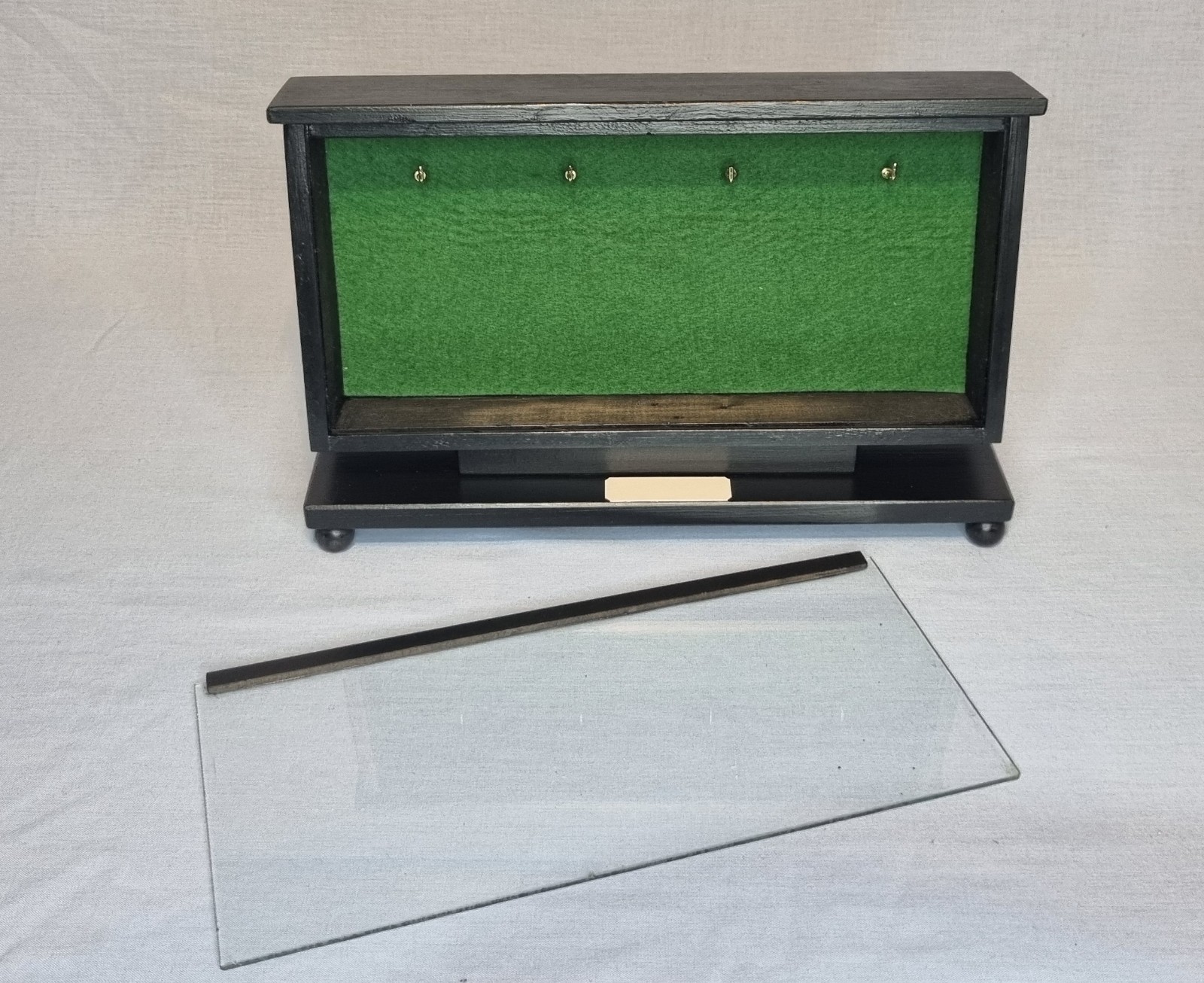 Pocket watch glass display case, table top, solid wood cabinet choice of 4 sizes