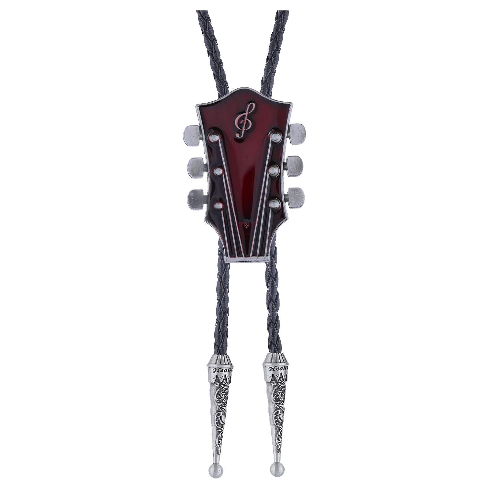 HUABOLA CALYN Native American Bolo Tie for Men, Guitar Western Red