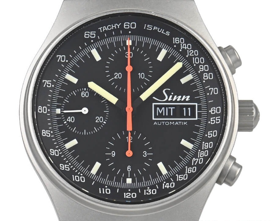 Sinn 144.ST.SA Automatic Watch Chronograph 41mm Black Dial Day-Date Pulsometer