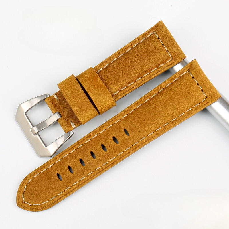 Quality Genuine Leather Watch Straps Mens Rugged Band 20/22/24/26mm for Panerai