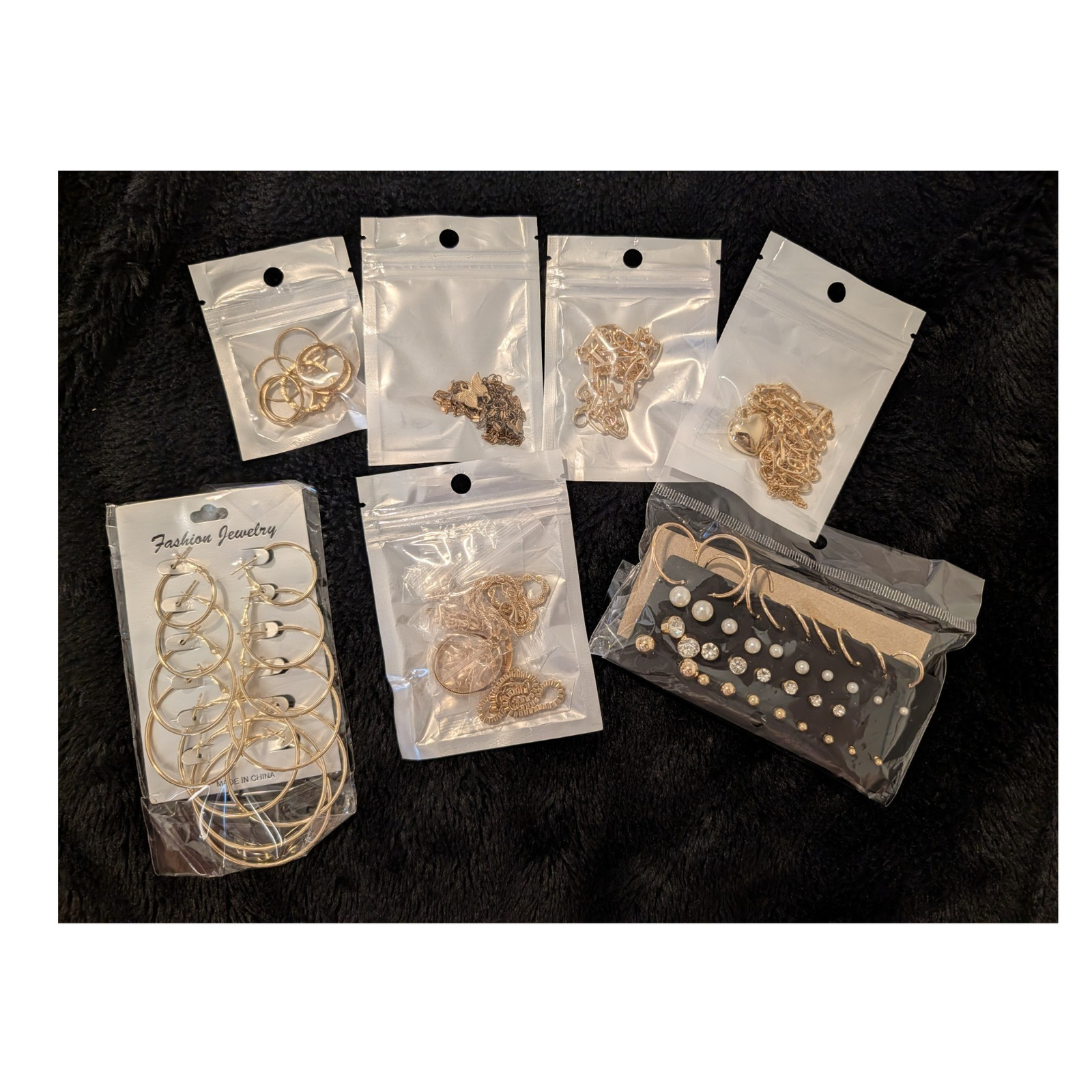 Fashion Jewelry Mixed Lot Earrings Necklaces Chains Metal Plastic