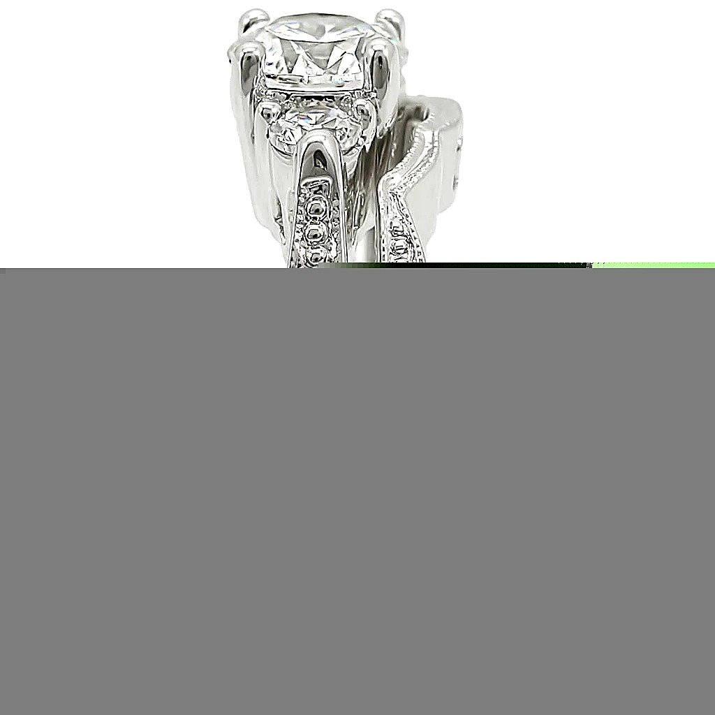 Women’s Ring Set, Clear CZ, Rhodium Plated, Brass, ring set, cz ring