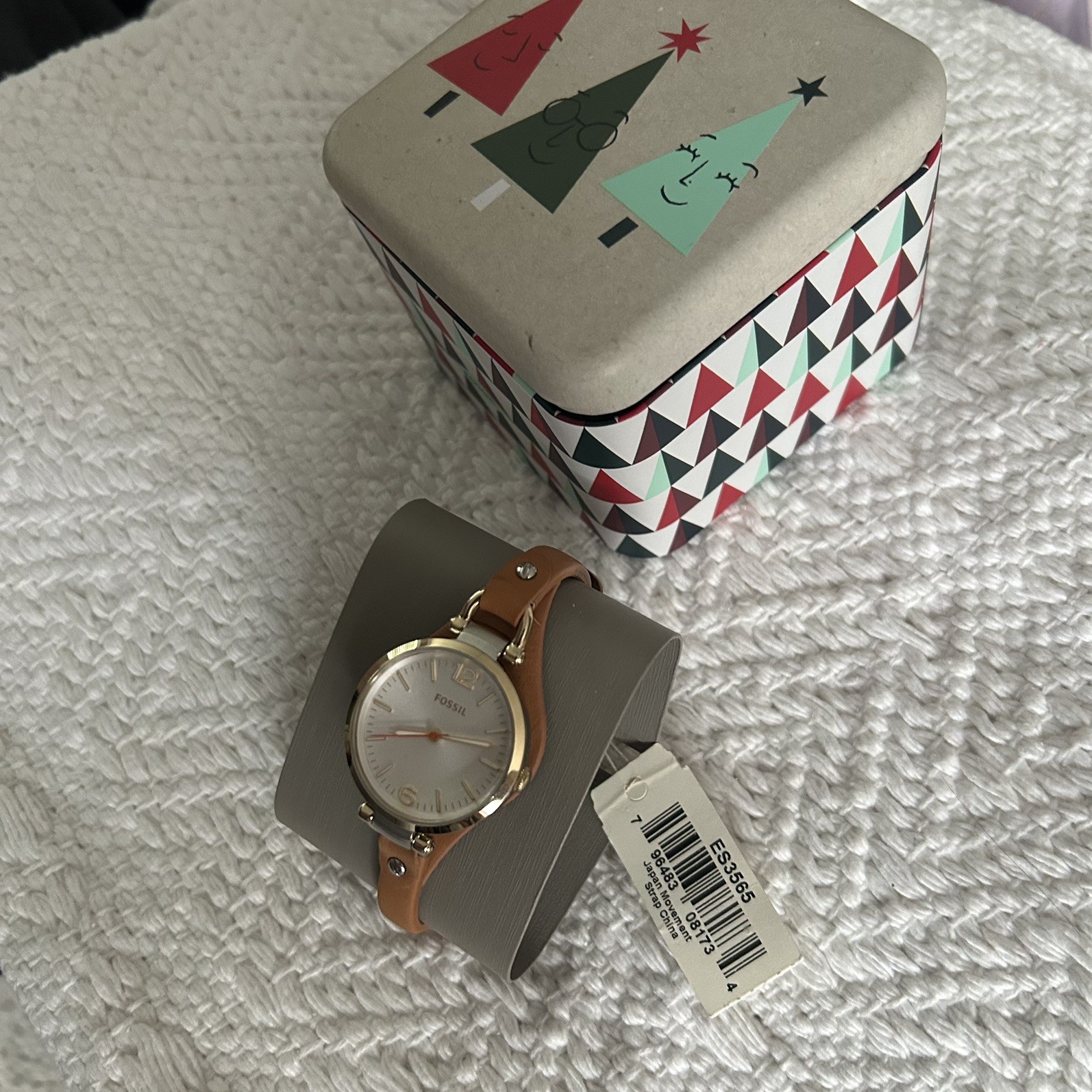 NEW FOSSIL GEORGIA THIN LEATHER CUFF BAND WATCH