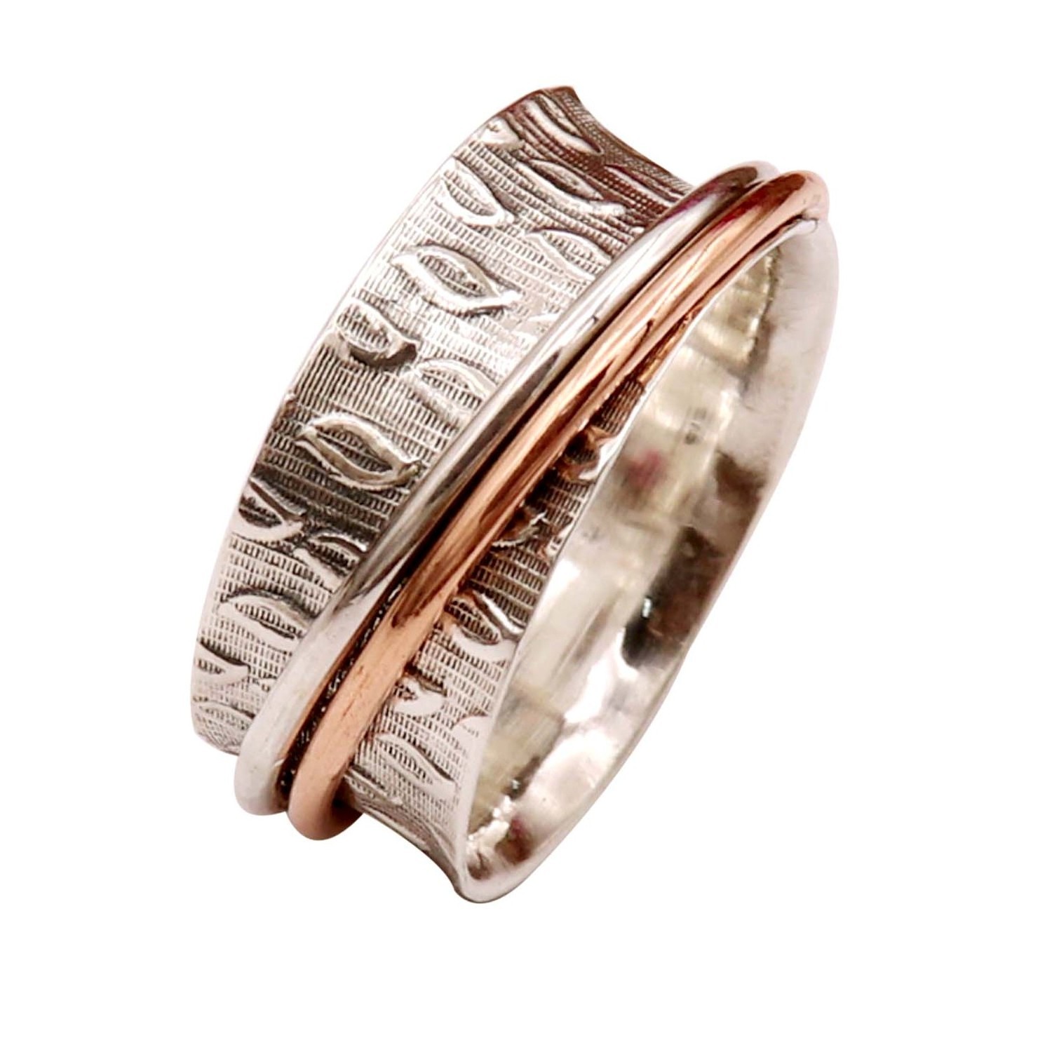 Silver 925 Sterling Handmade Spinner Meditation Ring Gift Women Jewelry JSR-02