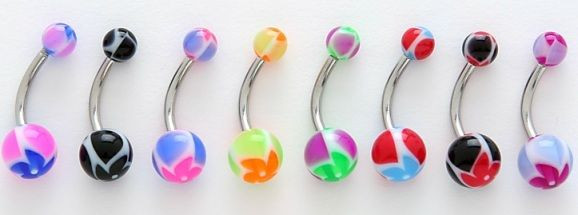 B#284 – 23pc Windmill UV Acrylic Belly Rings 14g Navel Naval