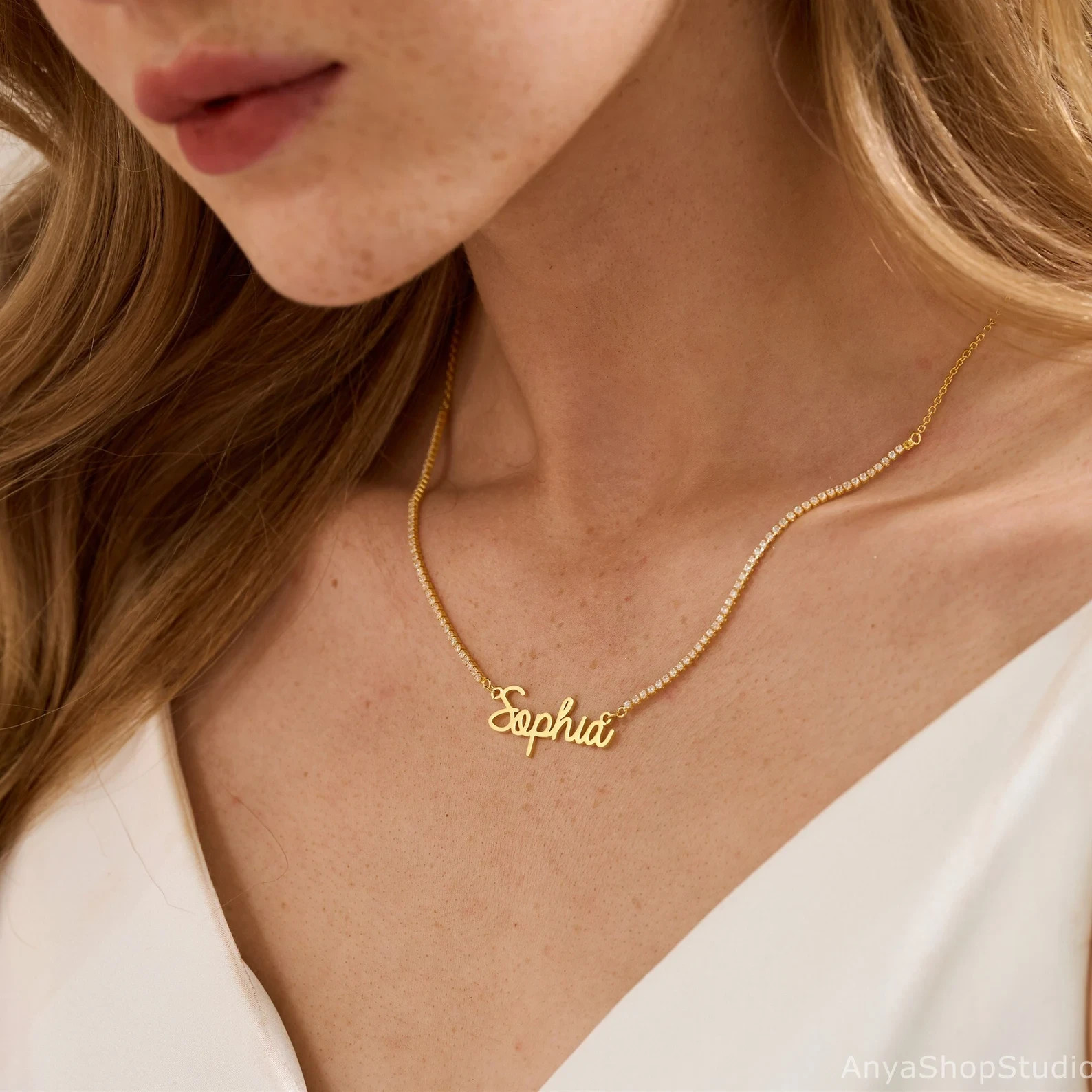 Stunning Personalized Initial Name Pendant For Women’s 14k Yellow Gold Plated
