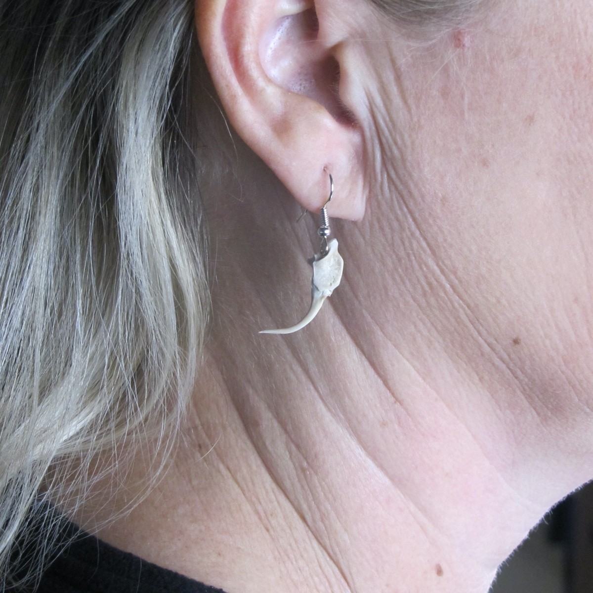 Real Rattlesnake Fang Teeth Earring Set Snake Tooth Tribal Fashion Jewelry Gift