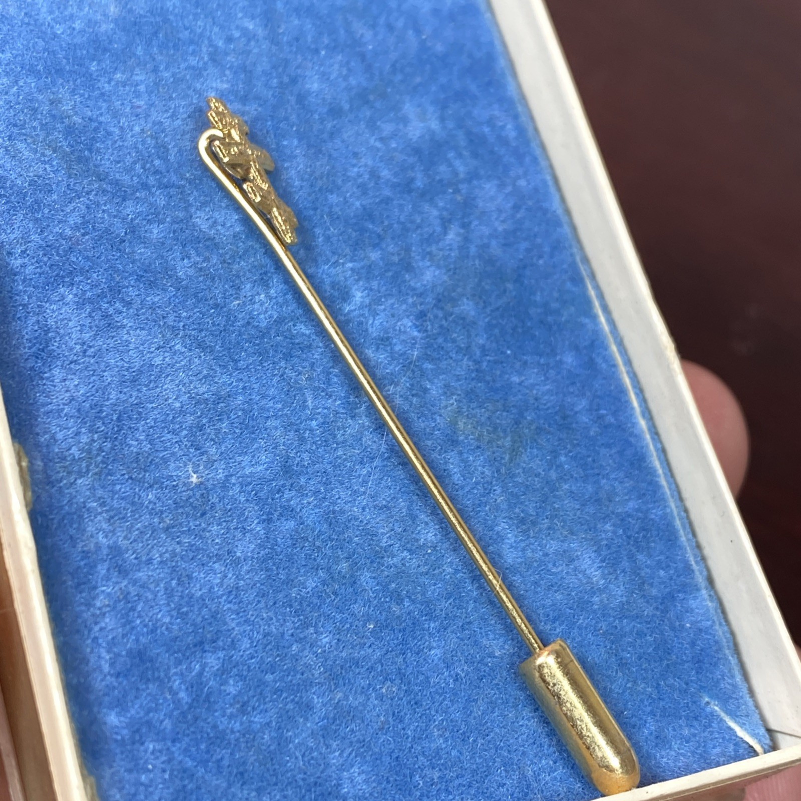 Vtg Orthodox Christian 3 Bar Cross Stick Pin Brooch Gold Tone Nice Detail 2-3/8”