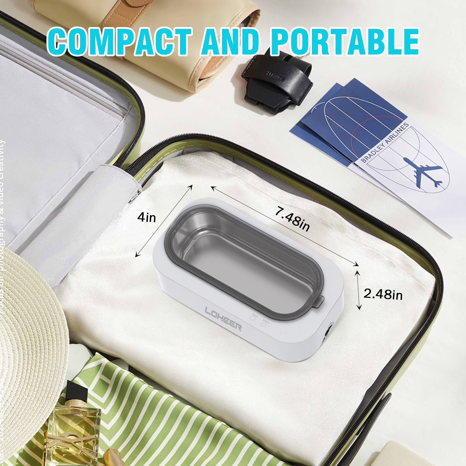 LOHEER 48kHz Ultrasonic Jewelry Cleaner 12oz FREE SHIP