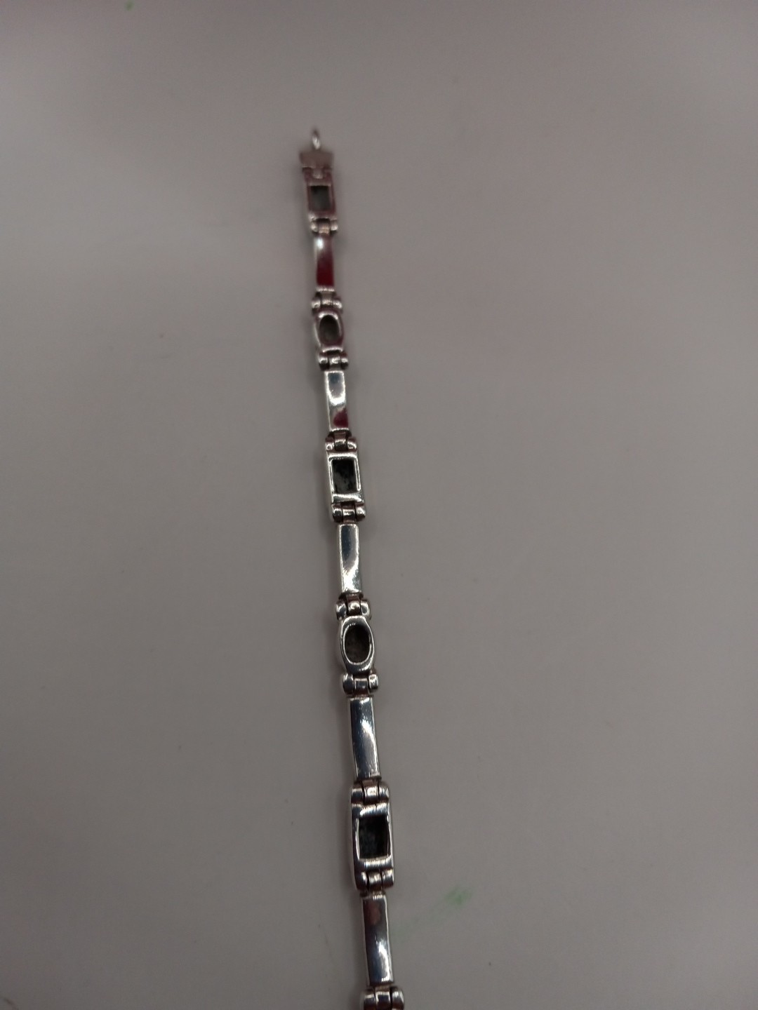 Sterling Silver Black Onyx Tennis Bracelet 7in