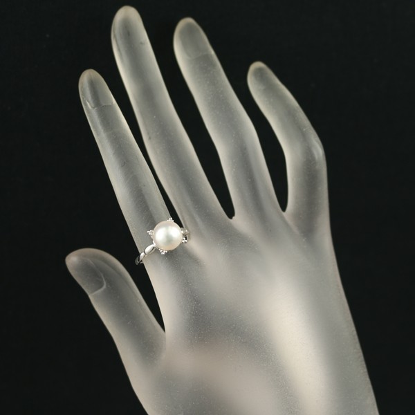 Auth Mikimoto Ring Akoya Pearl 8.7mm US6-6.25 950 Platinum